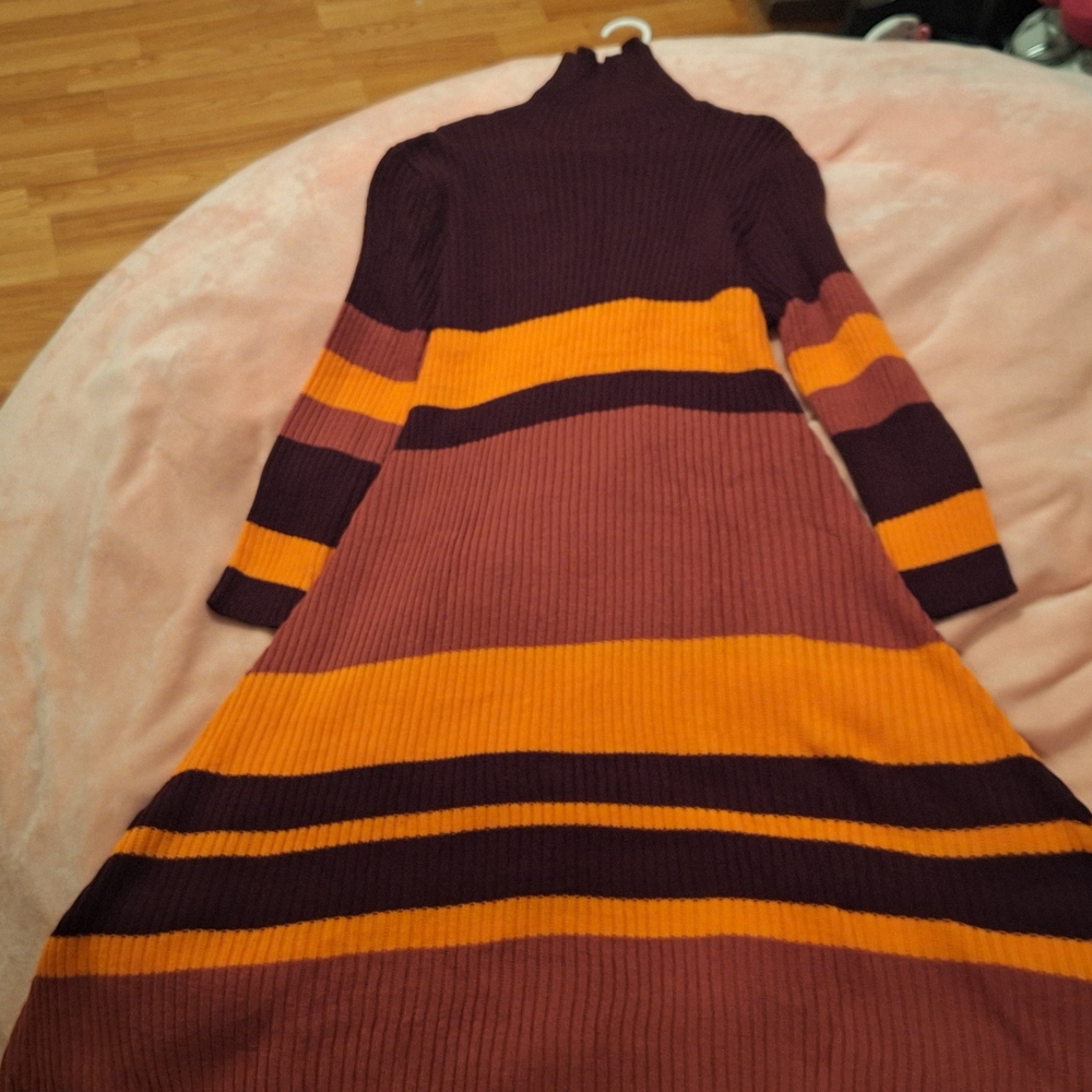 Striped Multicolor Turtleneck Dress